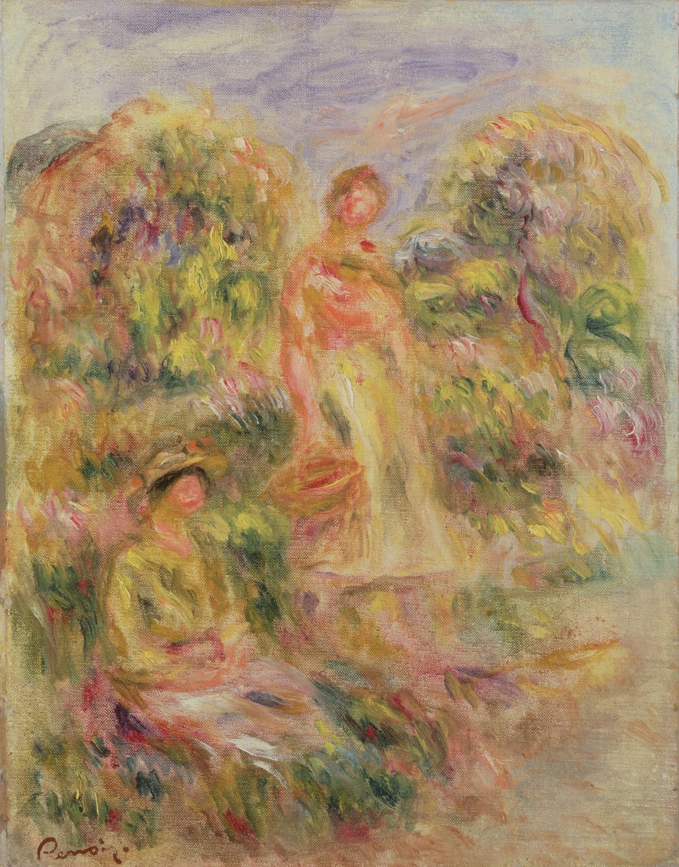Landskap med två kvinnor, 1919 av Pierre Auguste Renoir