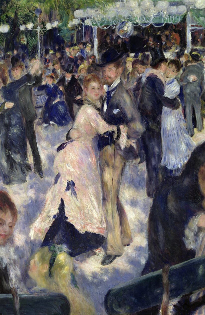 Le Moulin de la Galette, detalj av dansarna, 1876 av Pierre Auguste Renoir