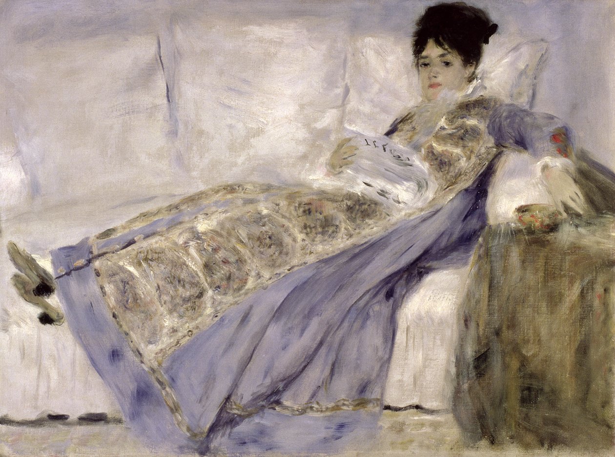 Madame Monet på en soffa, ca 1874 av Pierre Auguste Renoir