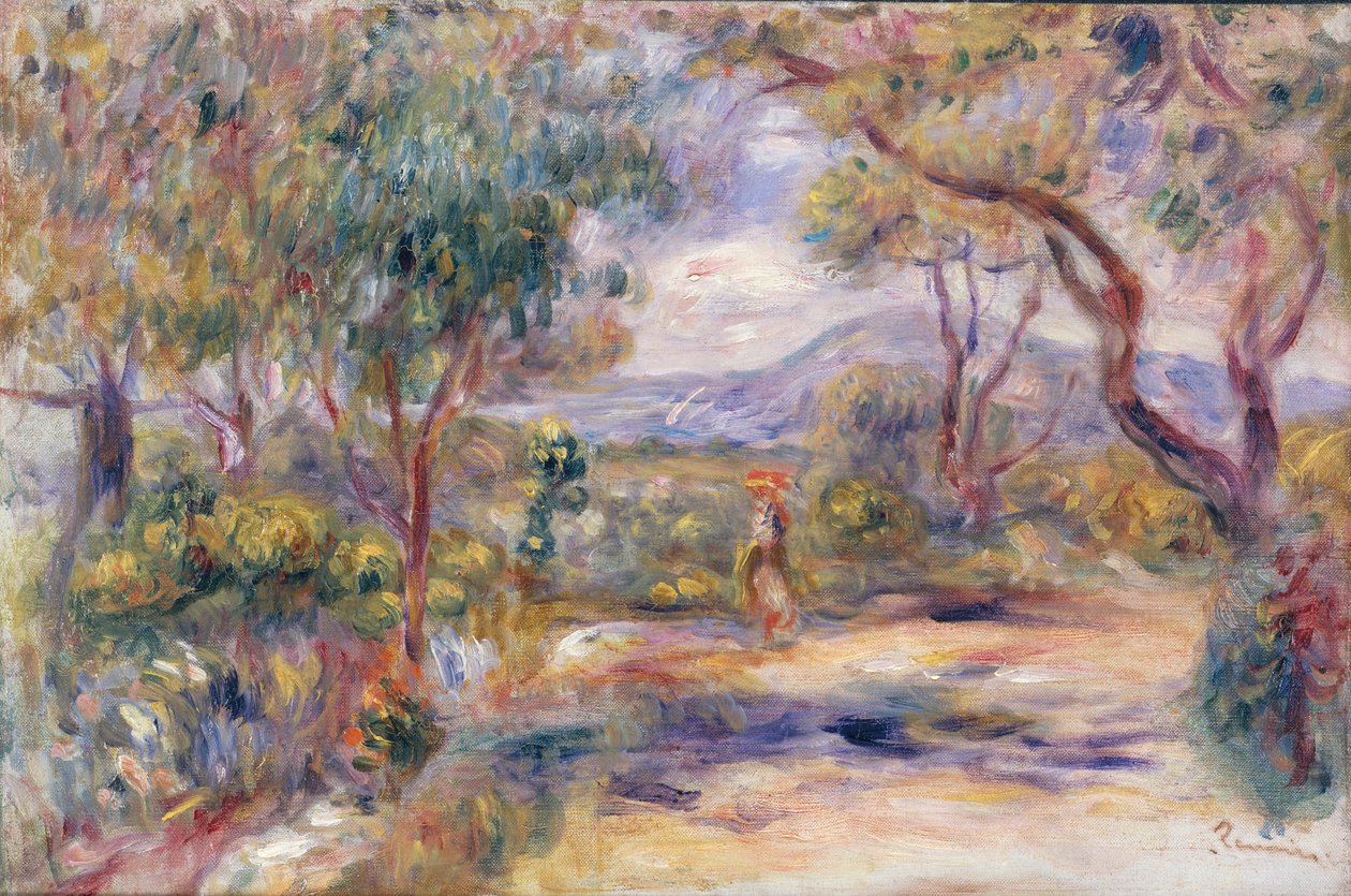 Landskap i Cannes (Renoirs trädgård) ca 1914 av Pierre Auguste Renoir