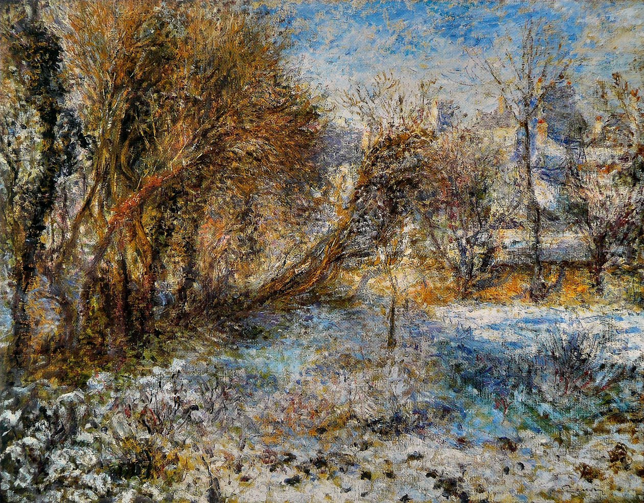 Paysage de neige  av Pierre Auguste Renoir