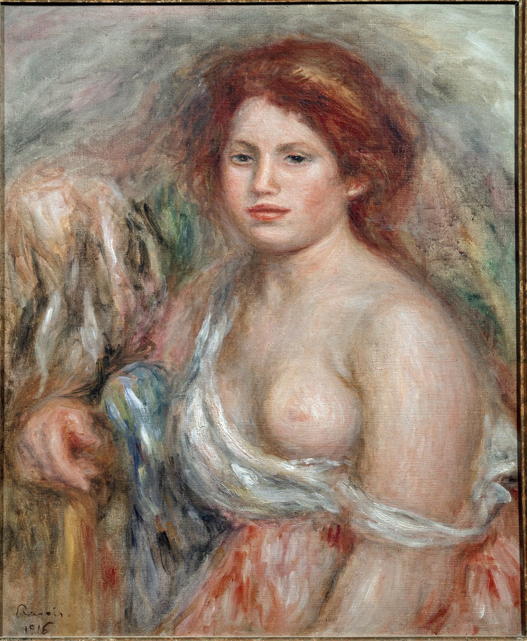 Porträtt av en målares modell, 1916 av Pierre Auguste Renoir