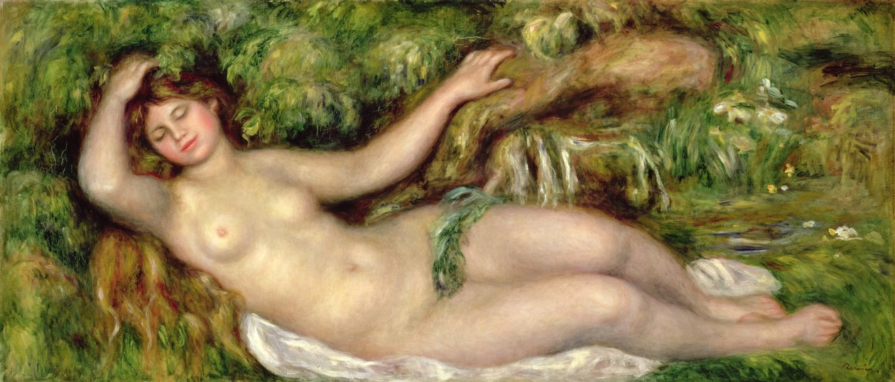 Liggande naken, 1910 av Pierre Auguste Renoir