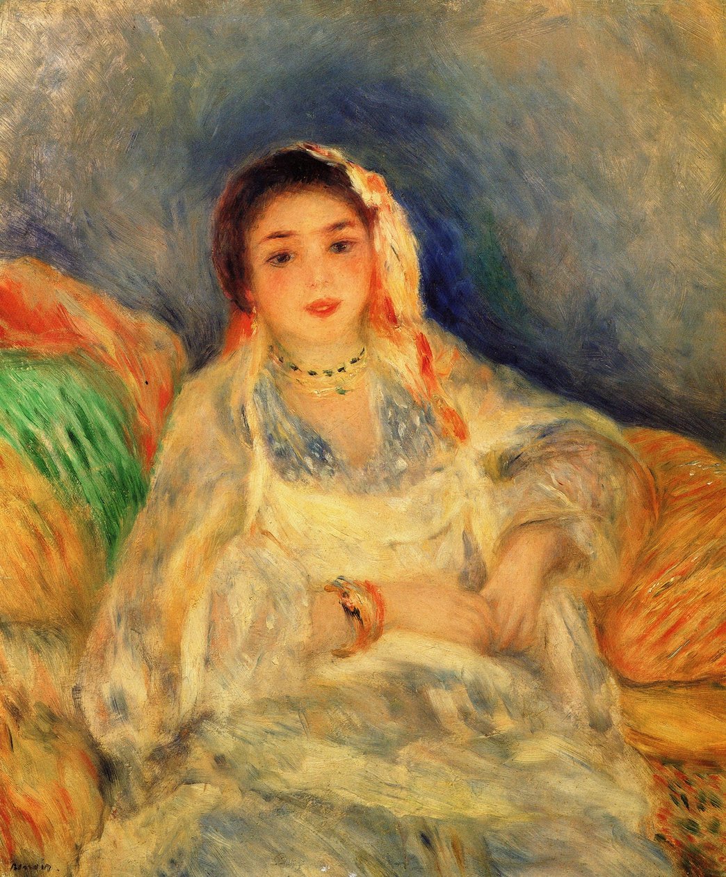 Seated Algerian Woman av Pierre Auguste Renoir