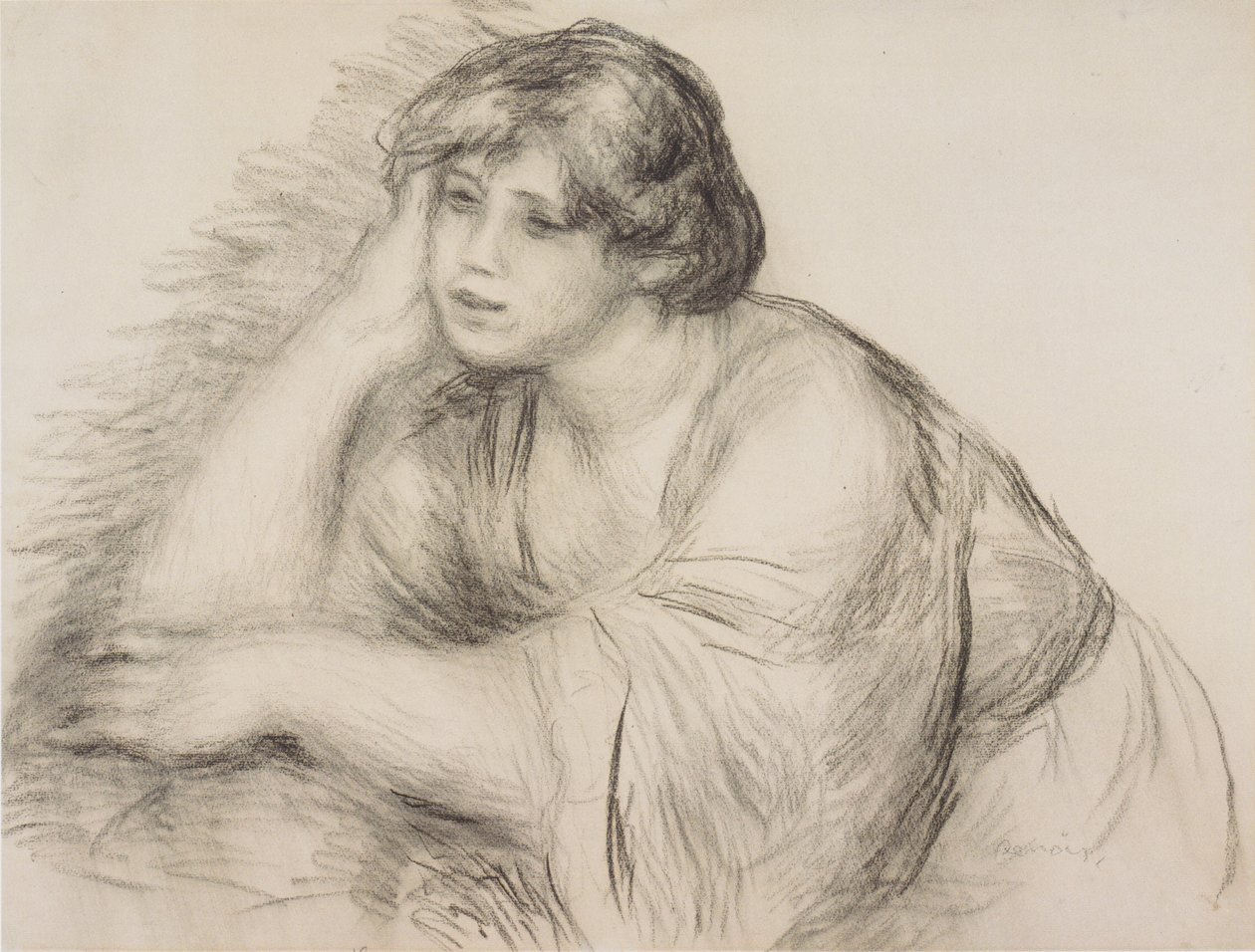 Sittande tjej av Pierre Auguste Renoir