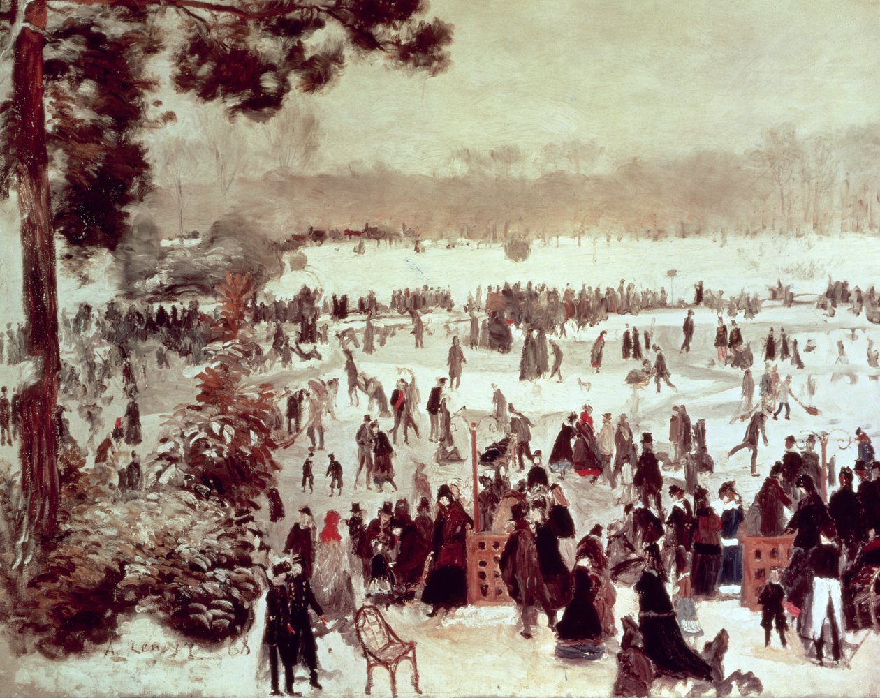 Skridskoåkare i Bois de Boulogne av Pierre Auguste Renoir