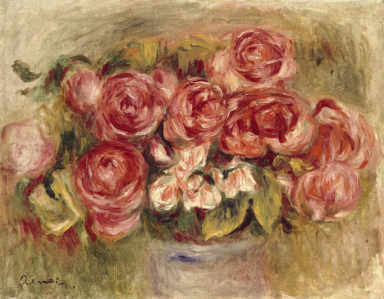 Stilleben av rosor i en vas, 1880- och 1890-talen av Pierre Auguste Renoir