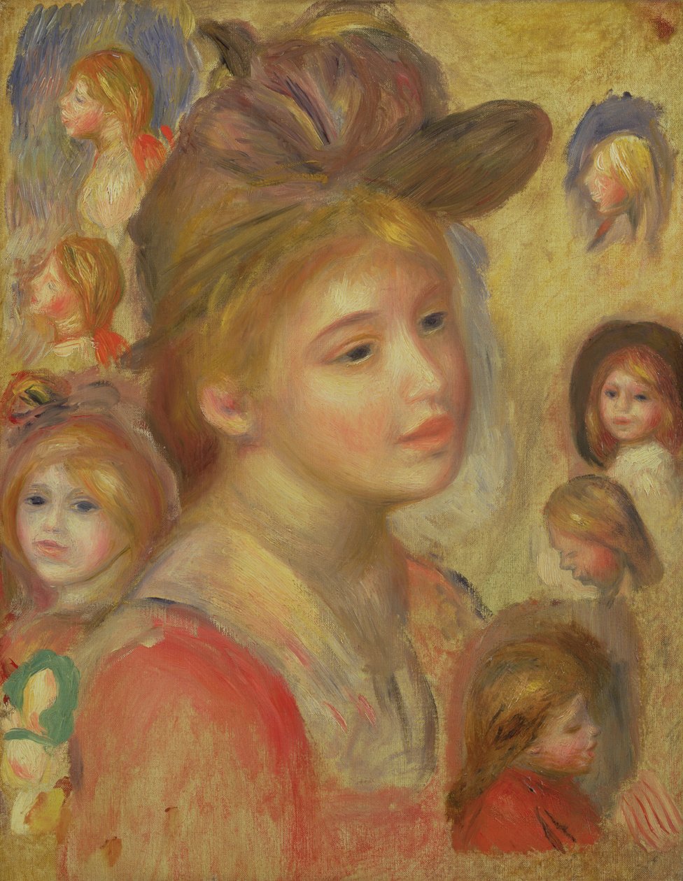 Studies of Girls Heads, 1893 av Pierre Auguste Renoir