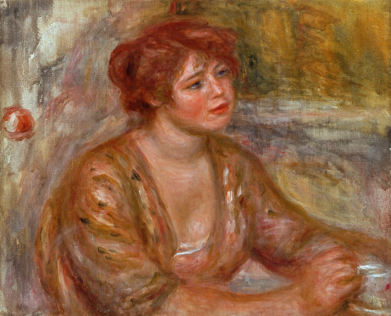 Kaffekoppen, Porträtt av Andree (kallad Dede) 1917 av Pierre Auguste Renoir