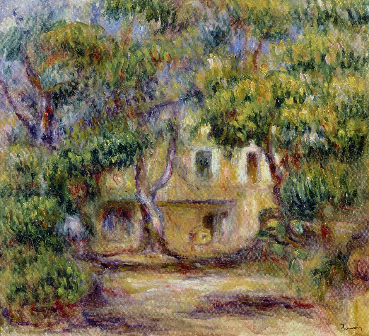 Gården vid Les Collettes, ca 1915 av Pierre Auguste Renoir