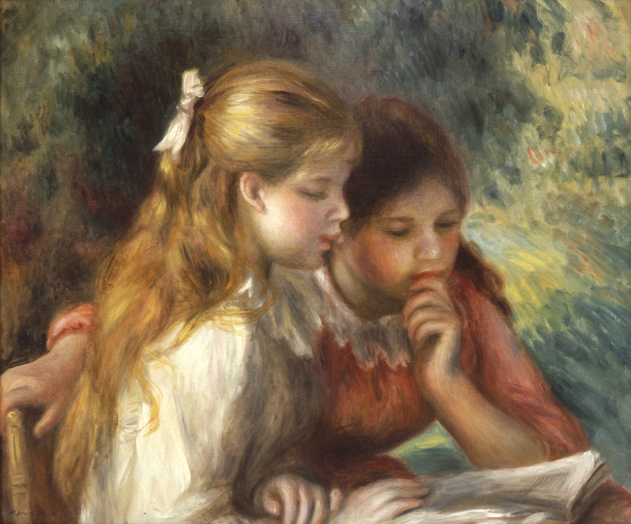 Läsningen, c.1890-95 av Pierre Auguste Renoir