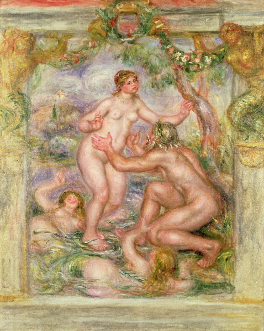 Saone flödar in i Arms of the Rhone, 1915 av Pierre Auguste Renoir