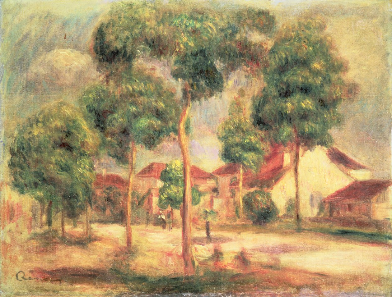 Den soliga vägen, ca 1895 av Pierre Auguste Renoir