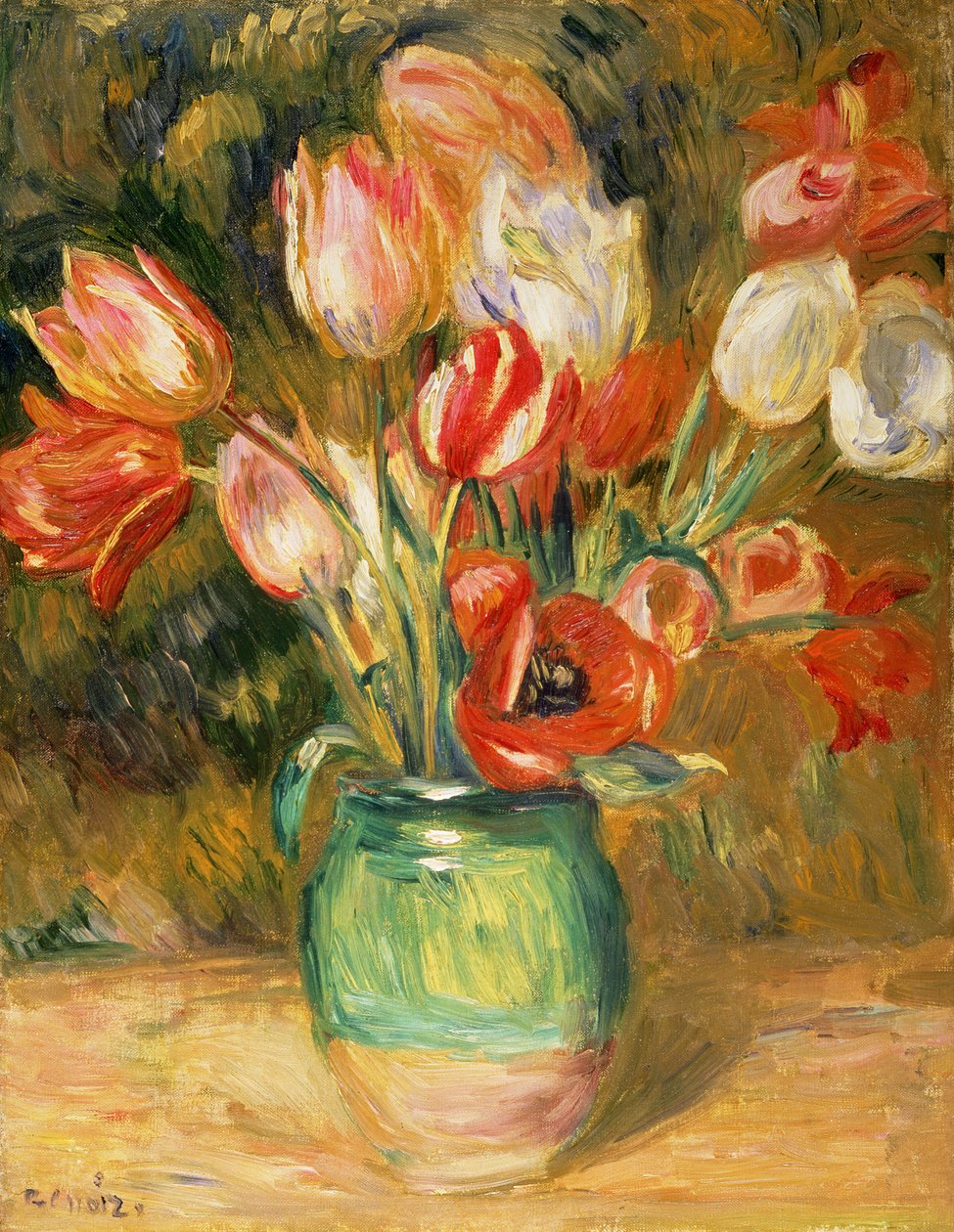 Tulpaner i vas av Pierre-Auguste Renoir