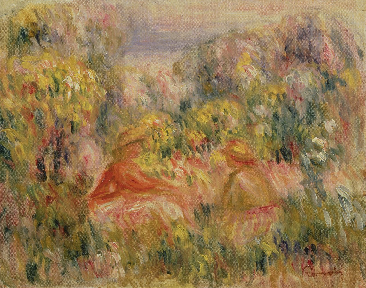 Två figurer i landskapet, 1917-19 av Pierre Auguste Renoir