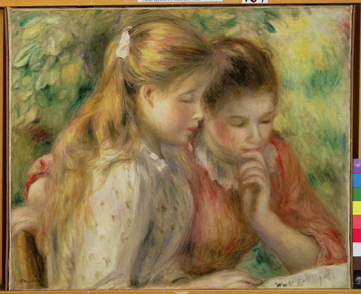 Två flickor som läser, ca 1892 av Pierre Auguste Renoir
