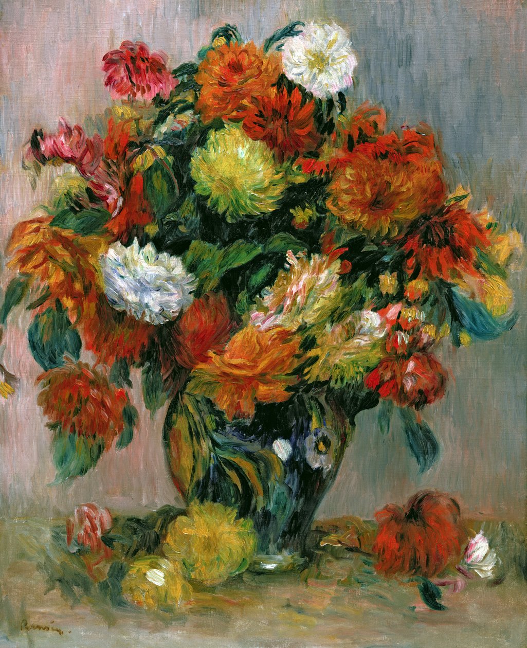 Vas med blommor, c.1884 av Pierre Auguste Renoir