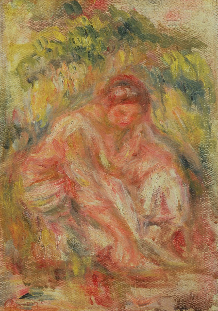 Vilande kvinna i landskapet, 1916 av Pierre Auguste Renoir