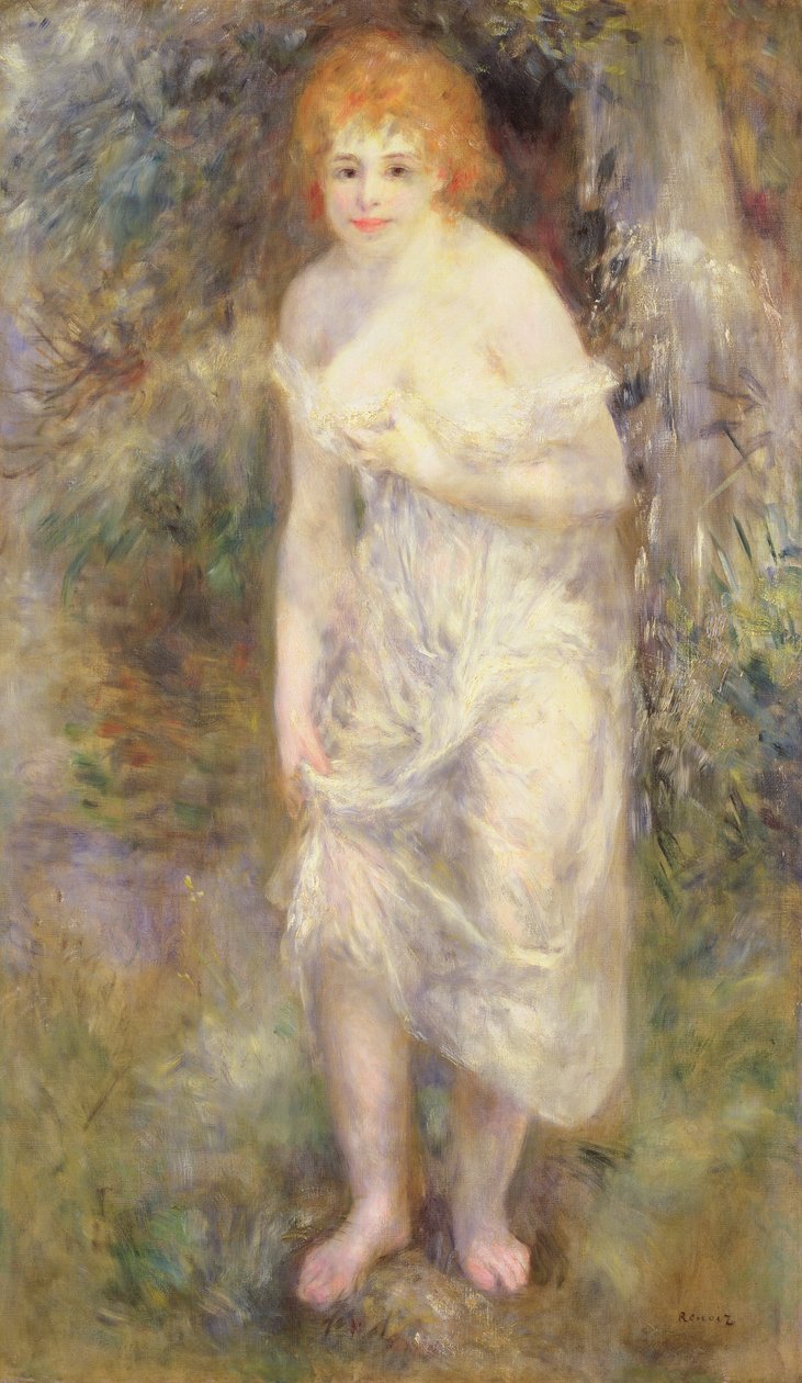 Kvinna vid våren, ca 1874 av Pierre Auguste Renoir