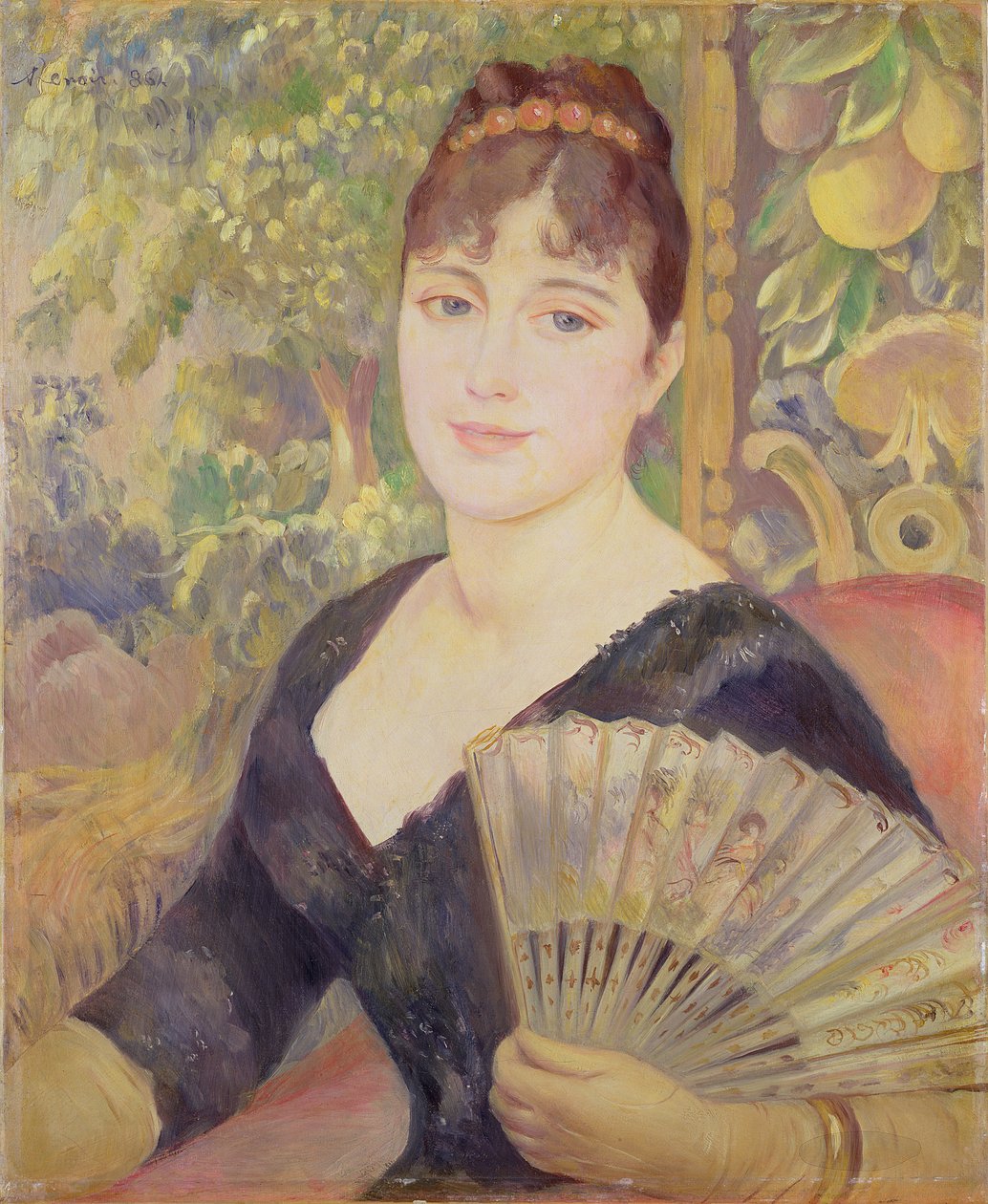 Kvinna med en fläkt, 1886 av Pierre Auguste Renoir