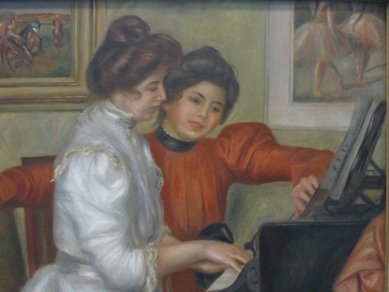Yvonne och Christine Lerolle på piano av Pierre Auguste Renoir