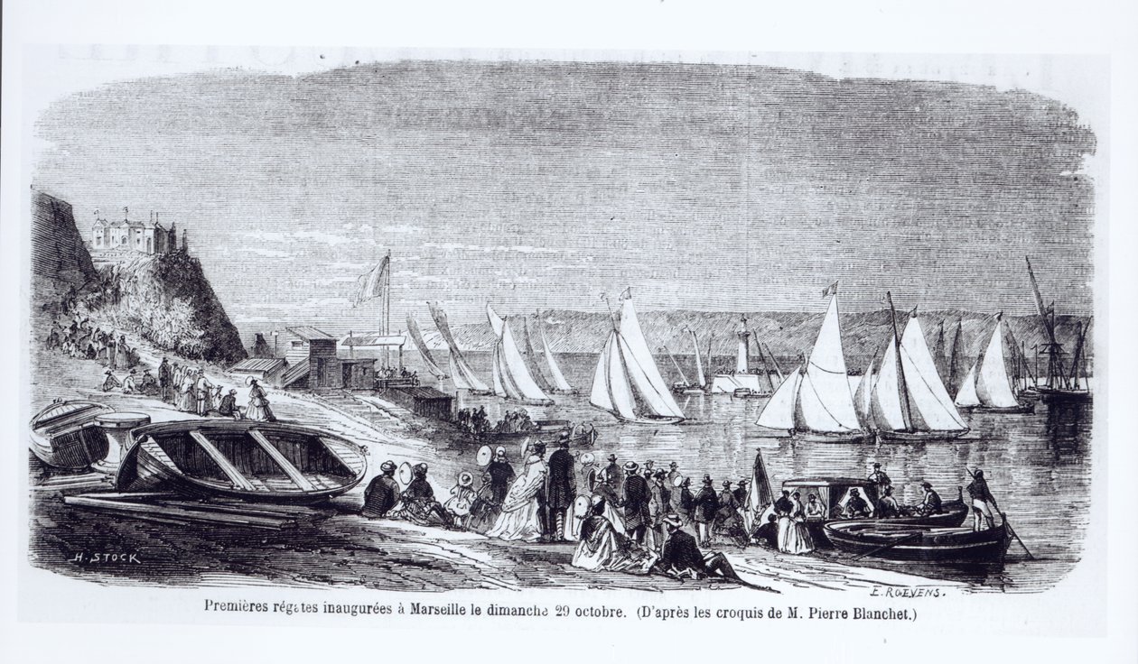 De första regatterna i Marseille, från Le Monde Illustre, 9 november 1861 av Pierre Blanchet