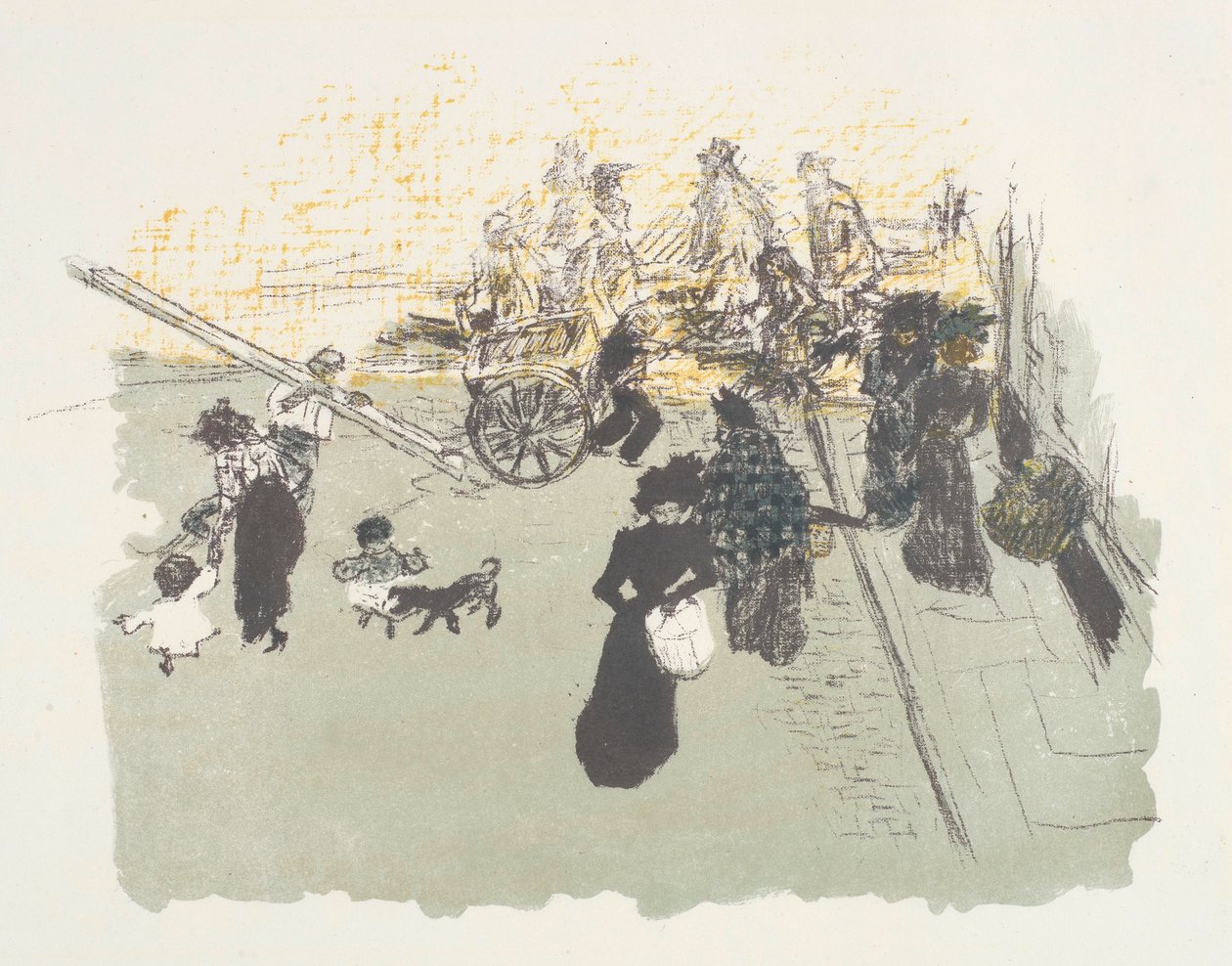 Coin de rue, litografi från serien Några aspekter av Paris liv av Pierre Bonnard