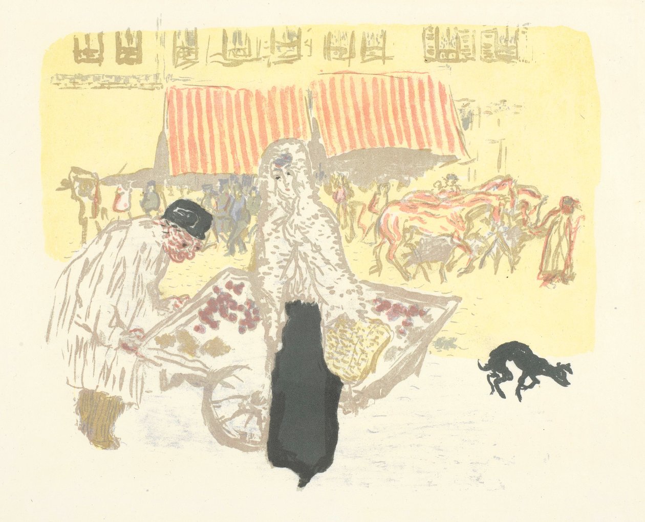 The Merchant of the Four Seasons, litografi från serien Några aspekter av Paris liv av Pierre Bonnard