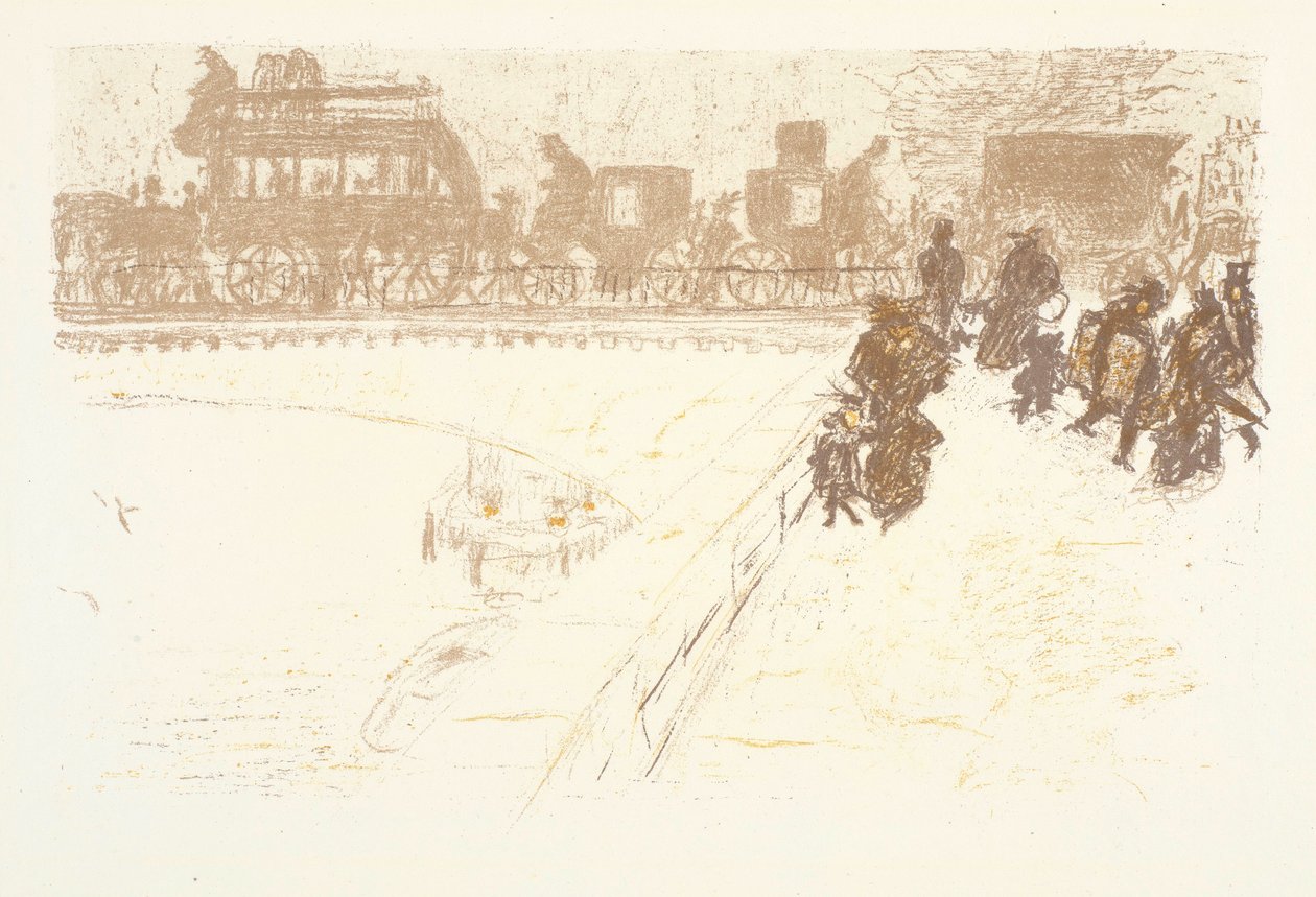 Le Pont, litografi ur serien Några aspekter av Paris liv av Pierre Bonnard