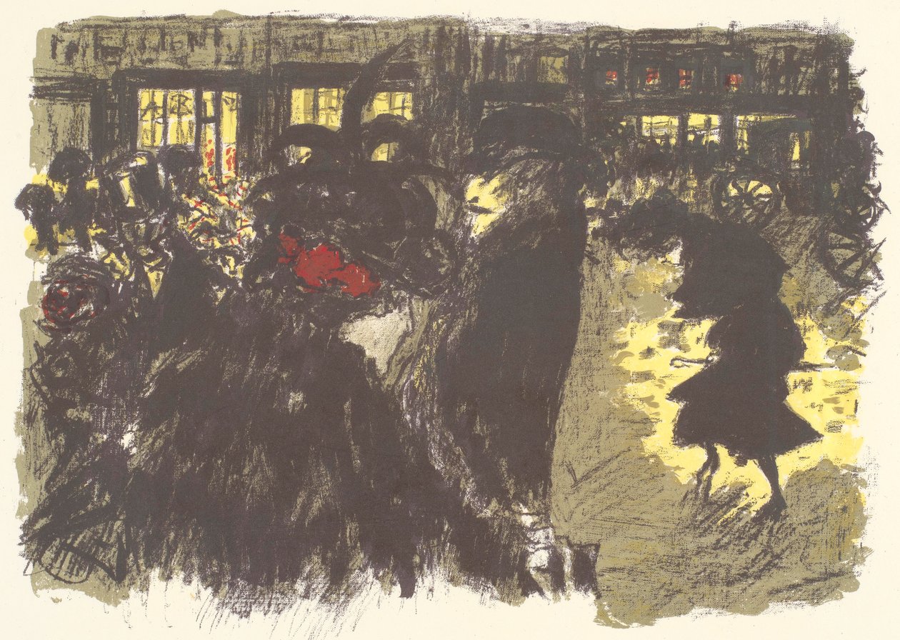 Place le soir, litografi från serien Några aspekter av Paris liv av Pierre Bonnard