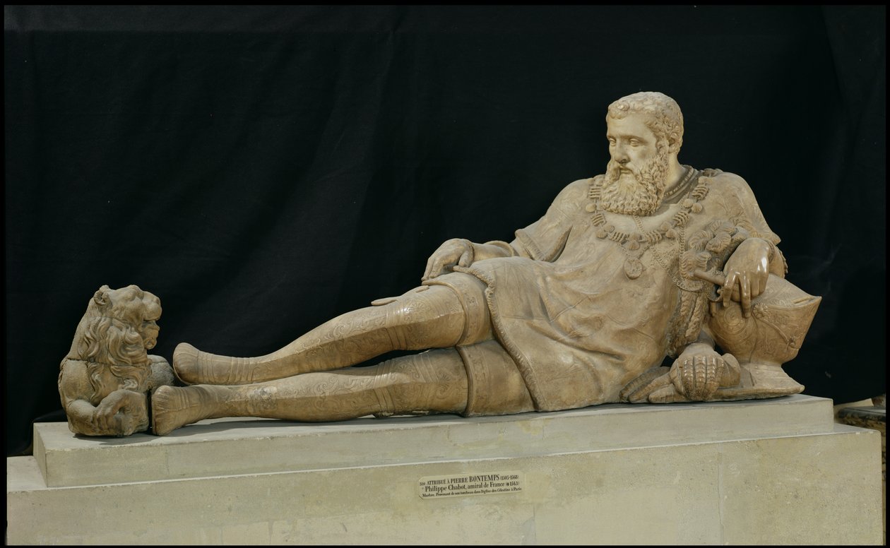 Bild av Philippe de Chabot (1480-1543) amiral av Frankrike, ca 1570 (marmor) av Pierre Bontemps