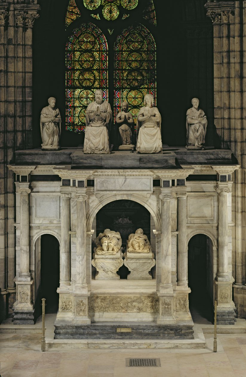 Francois I:s grav (1494-1547) och Claude av Frankrike (1499-1524) (marmor) av Pierre Bontemps