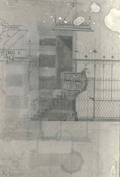 Design for a Pulpit in the Sint-Jacobskerk in The Hague av Pierre Cuypers