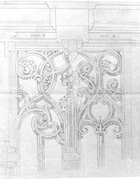 Design for a screen for the Bloedkapel in the Sint-Petruskerk in Boxtel  av Pierre Cuypers
