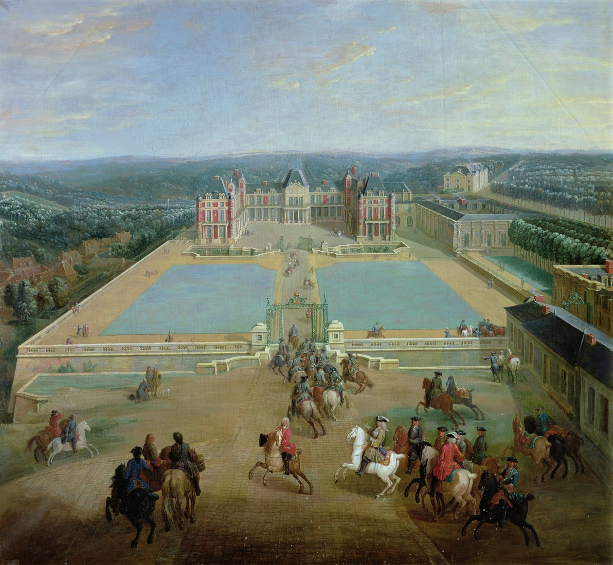 Chateau de Meudon från sidan av avenyn, 1722 av Pierre Denis Martin