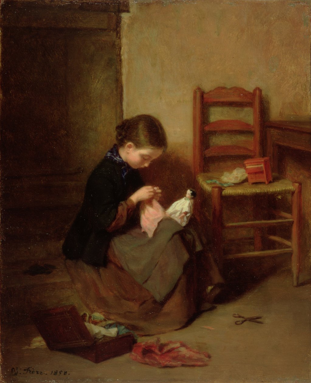 Den lilla sömmerskan, 1858 av Pierre Edouard Frere