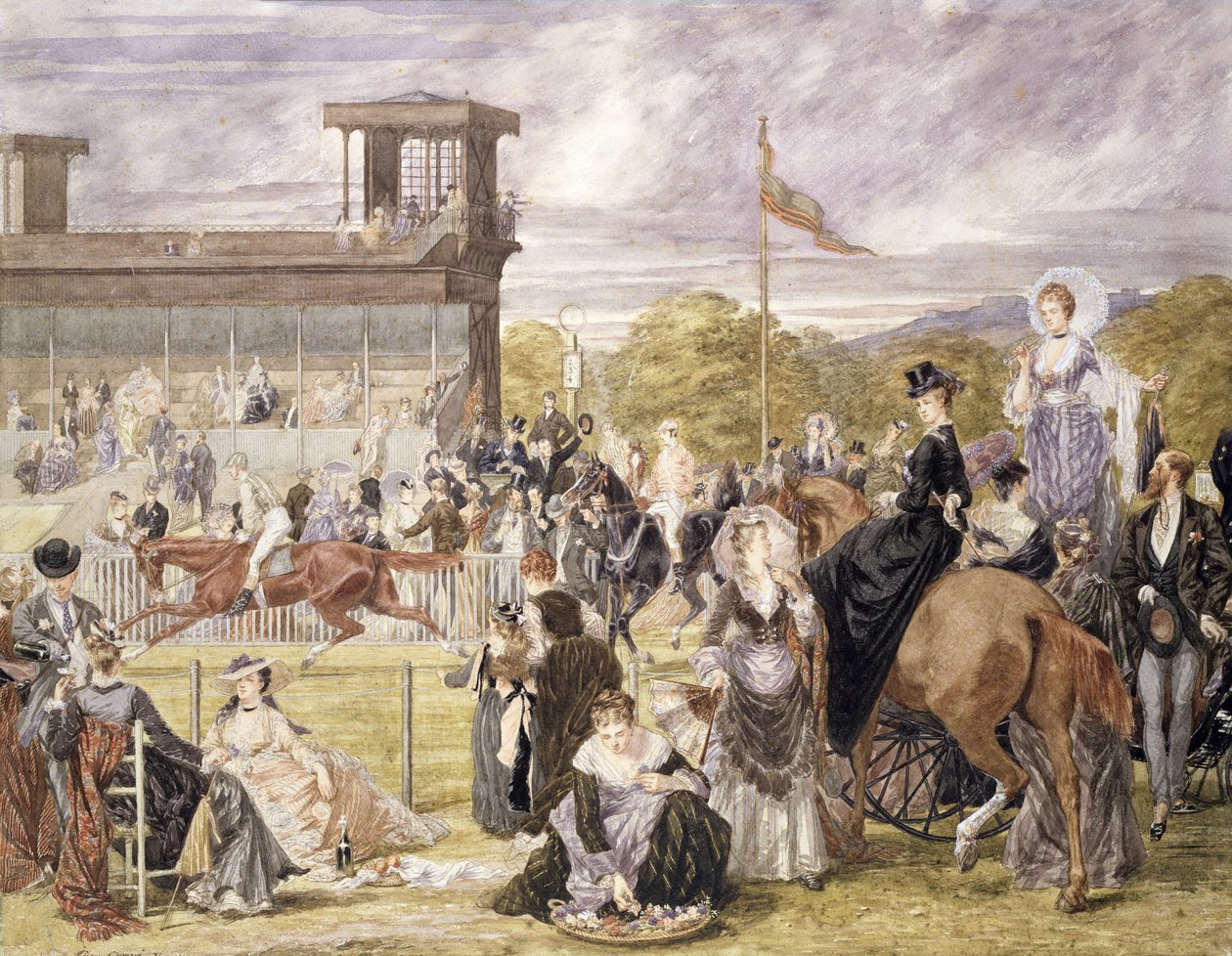 Loppet i Longchamp 1874 av Pierre Gavarni