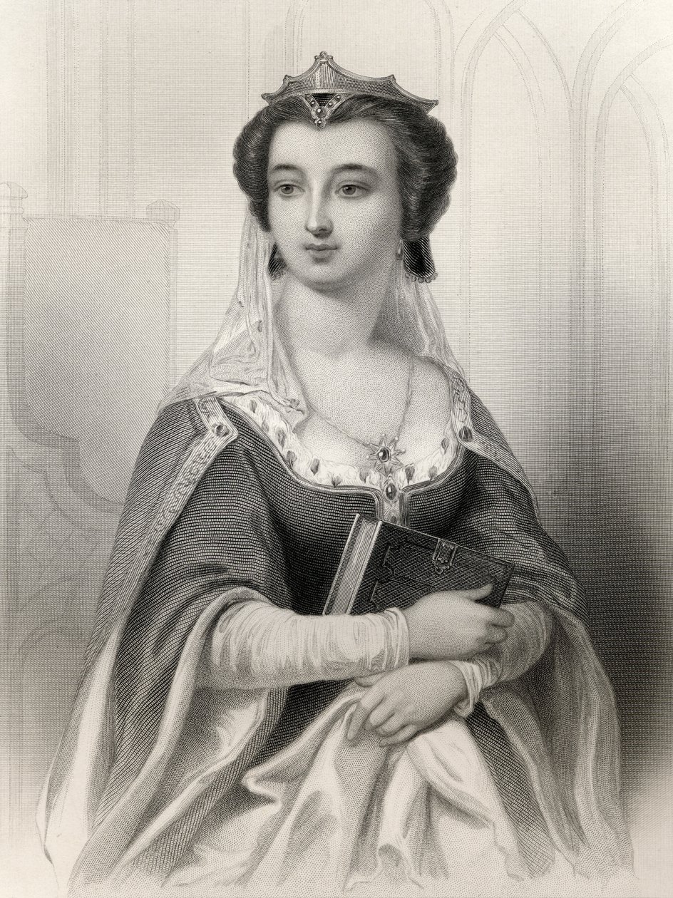 Valentina Visconti (1371-1408) illustration från Mary Cowden Clarkes "World Noted Women", 1858. av Pierre Gustave Eugene Staal