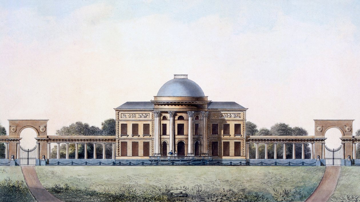 Castle of Saint Andrew, nära Brygge, från "Val av de mest anmärkningsvärda monumenten, byggnaderna och husen i kungariket Nederländerna", publicerad 1827 av Pierre Jacques Goetghebuer