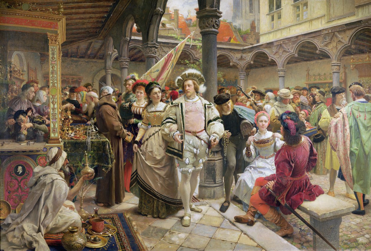 De gamla Beurs i Antwerpen, 1892 av Pierre Jean van der Ouderaa