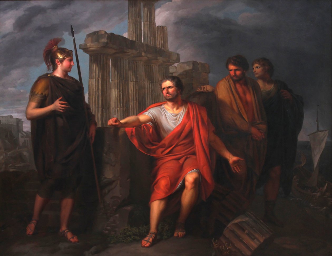 Marius assis sur les ruines de Carthage av Pierre Joseph François