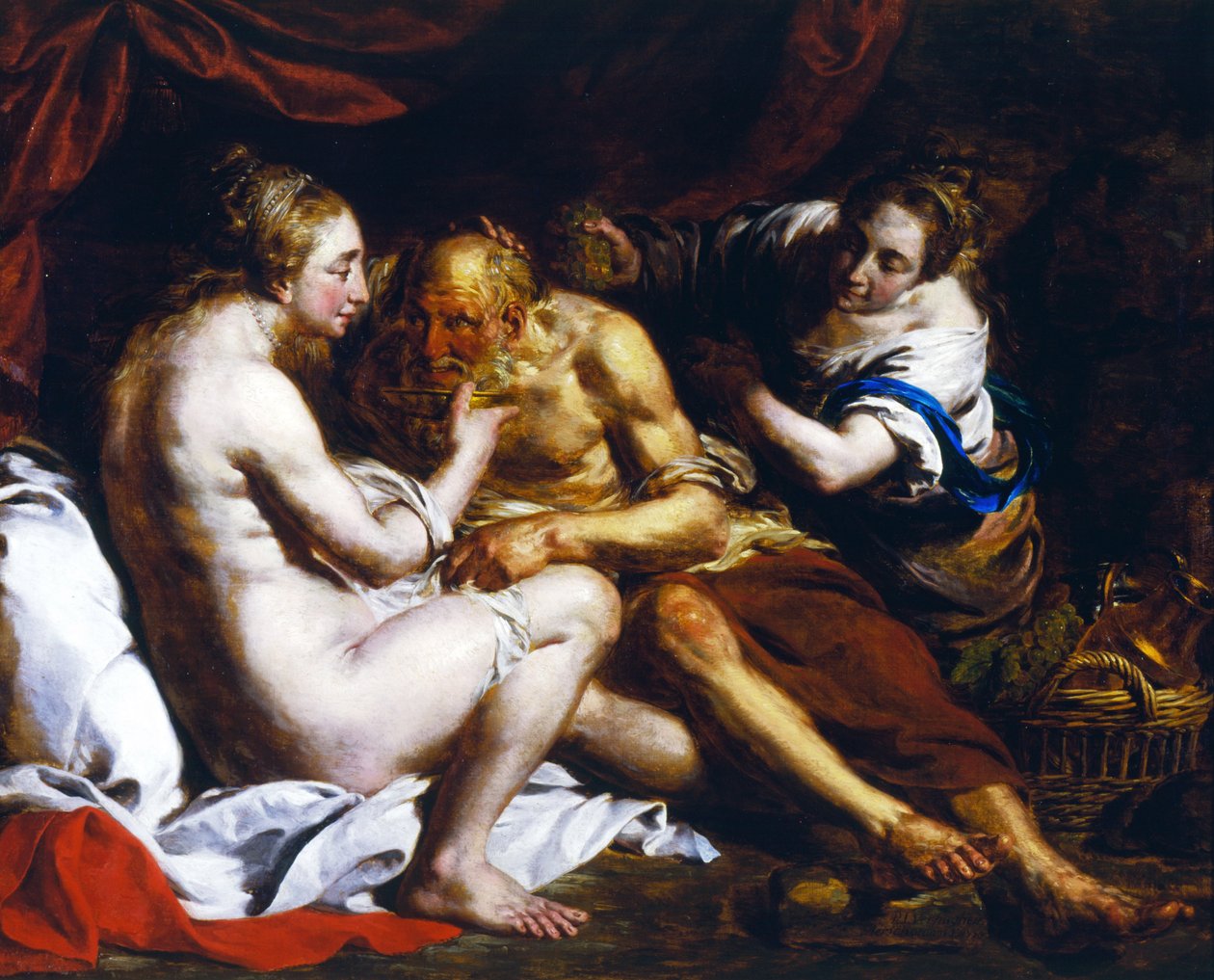 Lot og hans døtre, 1770 swed av Pierre Joseph Verhaghen