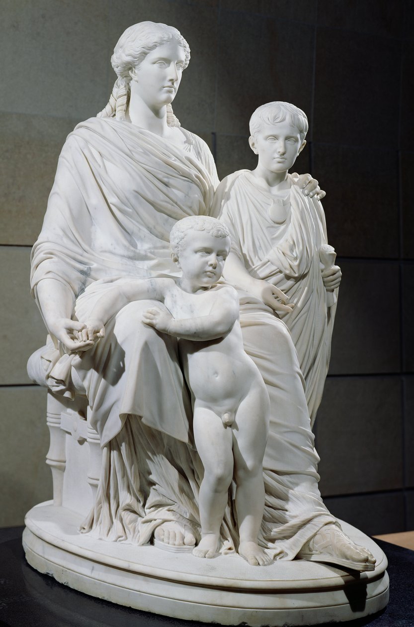 Cornelia, mor till de två bröderna Gracchi, 1861 (marmor) av Pierre Jules Cavelier
