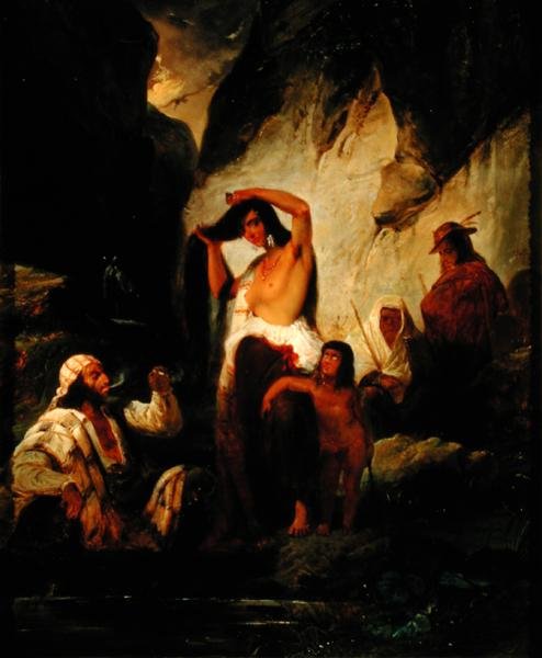 Zigenarnas stopp i Rondabergen, 1832 av Pierre Jules Jollivet