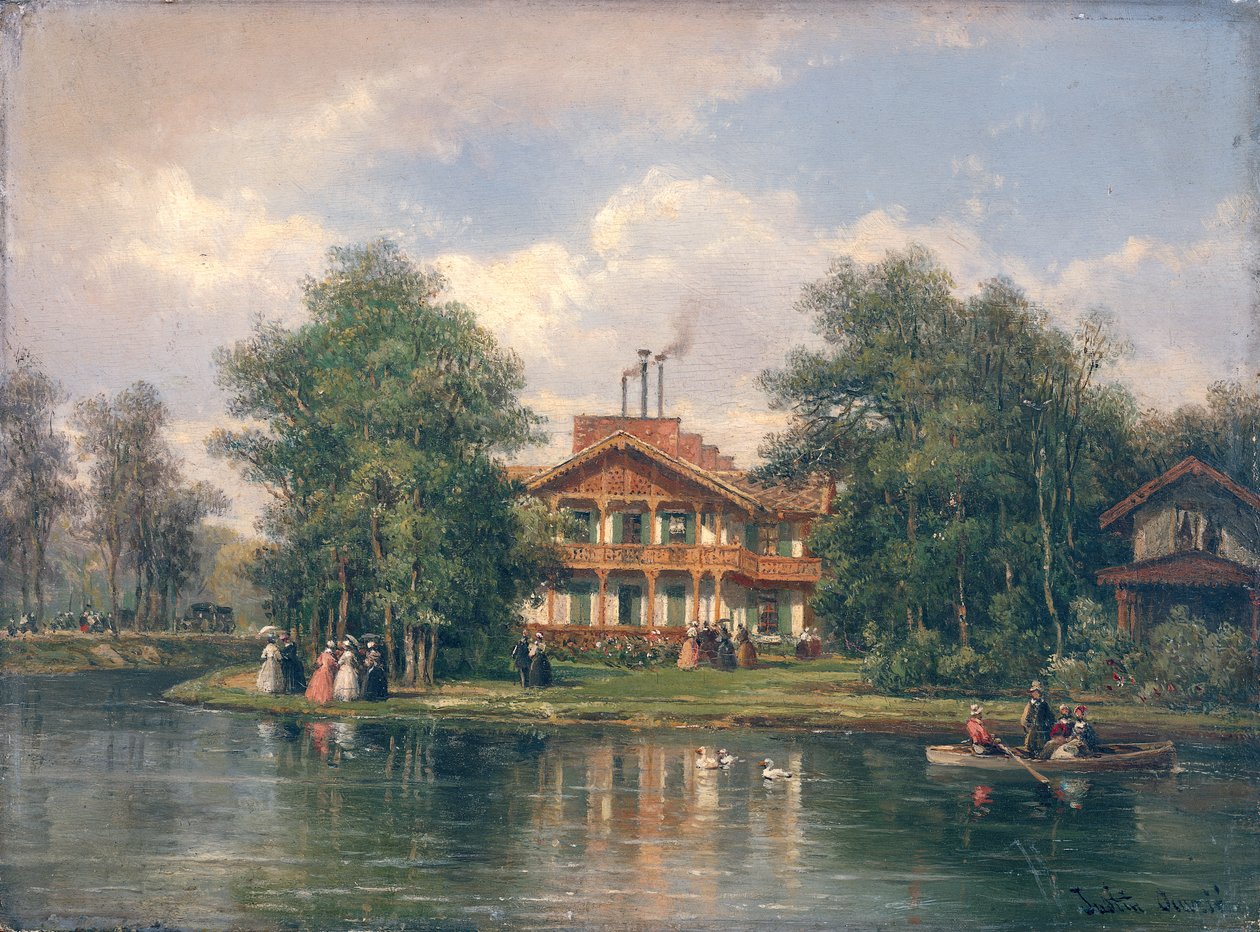 Chalet med den gula dörren i Bois de Vincennes, c.1862 av Pierre Justin Ouvrie