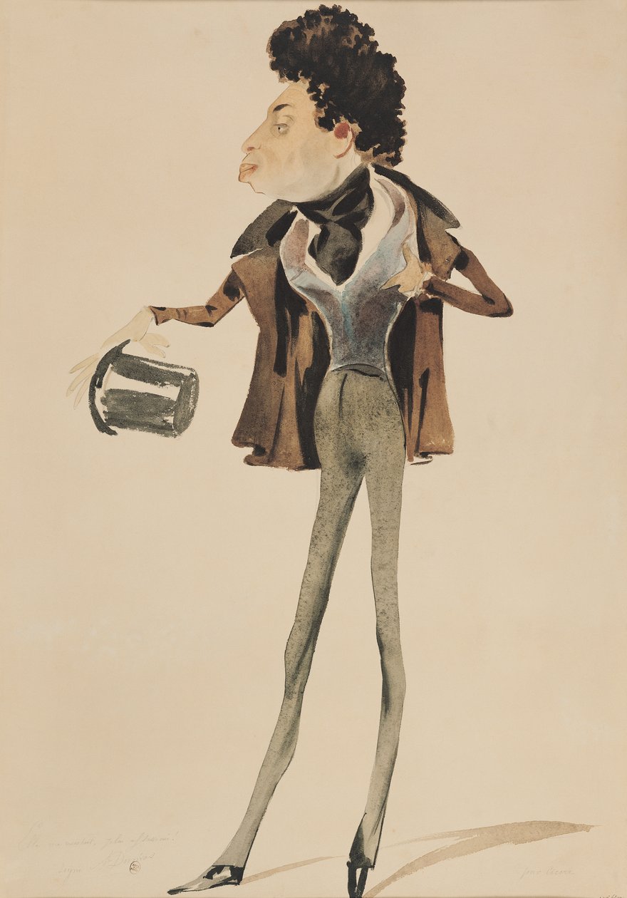 Karikatyr av Alexander Dumas Pere (1802-70) av Pierre Luc Charles Ciceri