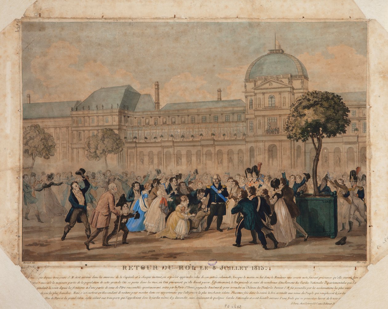 Kungens återkomst, 8 juli 1815, 1815 (färgad akvatint) av Pierre Michel Alix