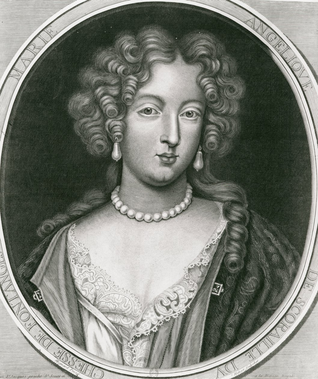Porträtt av Marie Angelique de Scoraille, hertiginna av Fontanges (1661-81) av Pierre Mignard