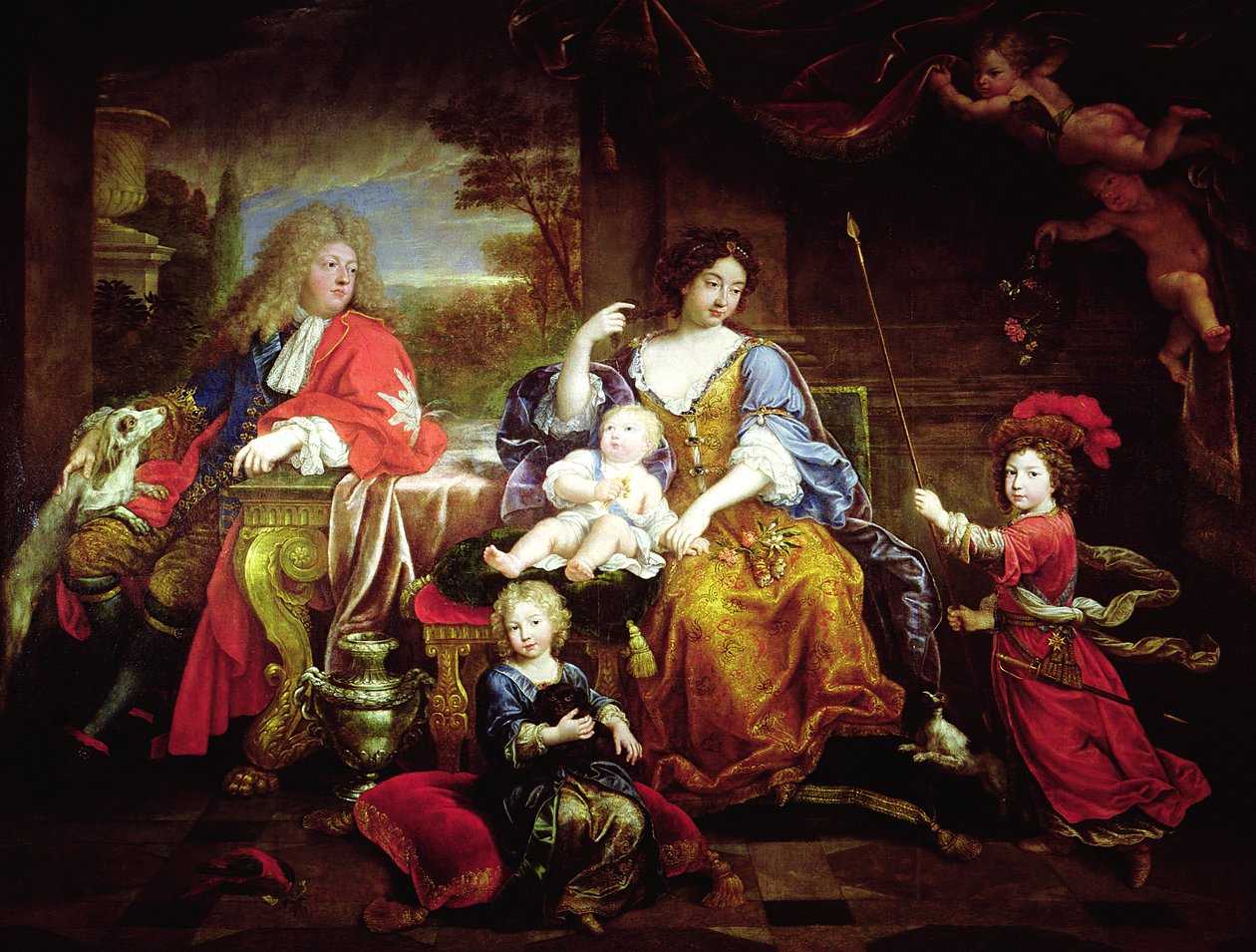 Grand Dauphin med sin fru och barn, 1687 av Pierre Mignard