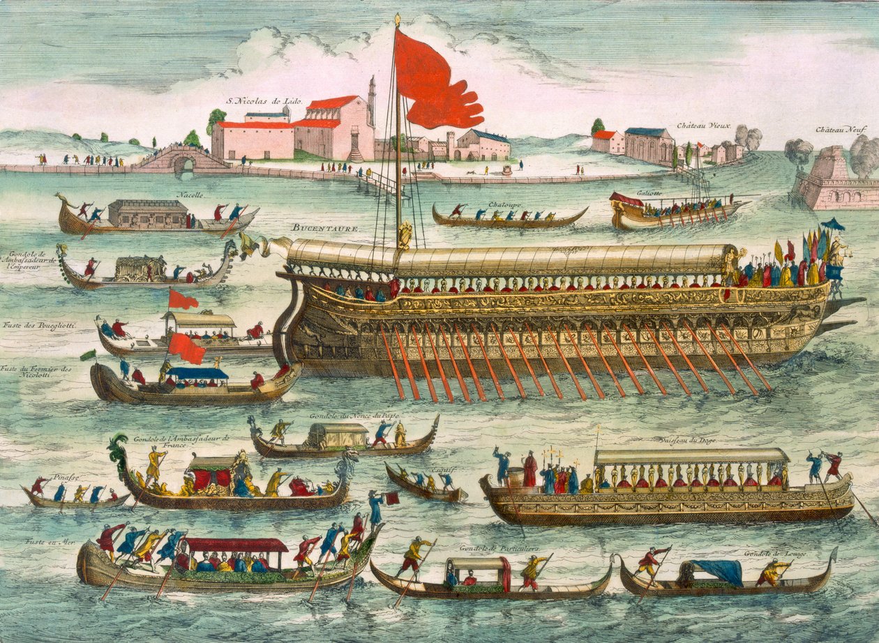 Venetianarnas namngivna fartygstyper i Lido, 1693 av Pierre Mortier